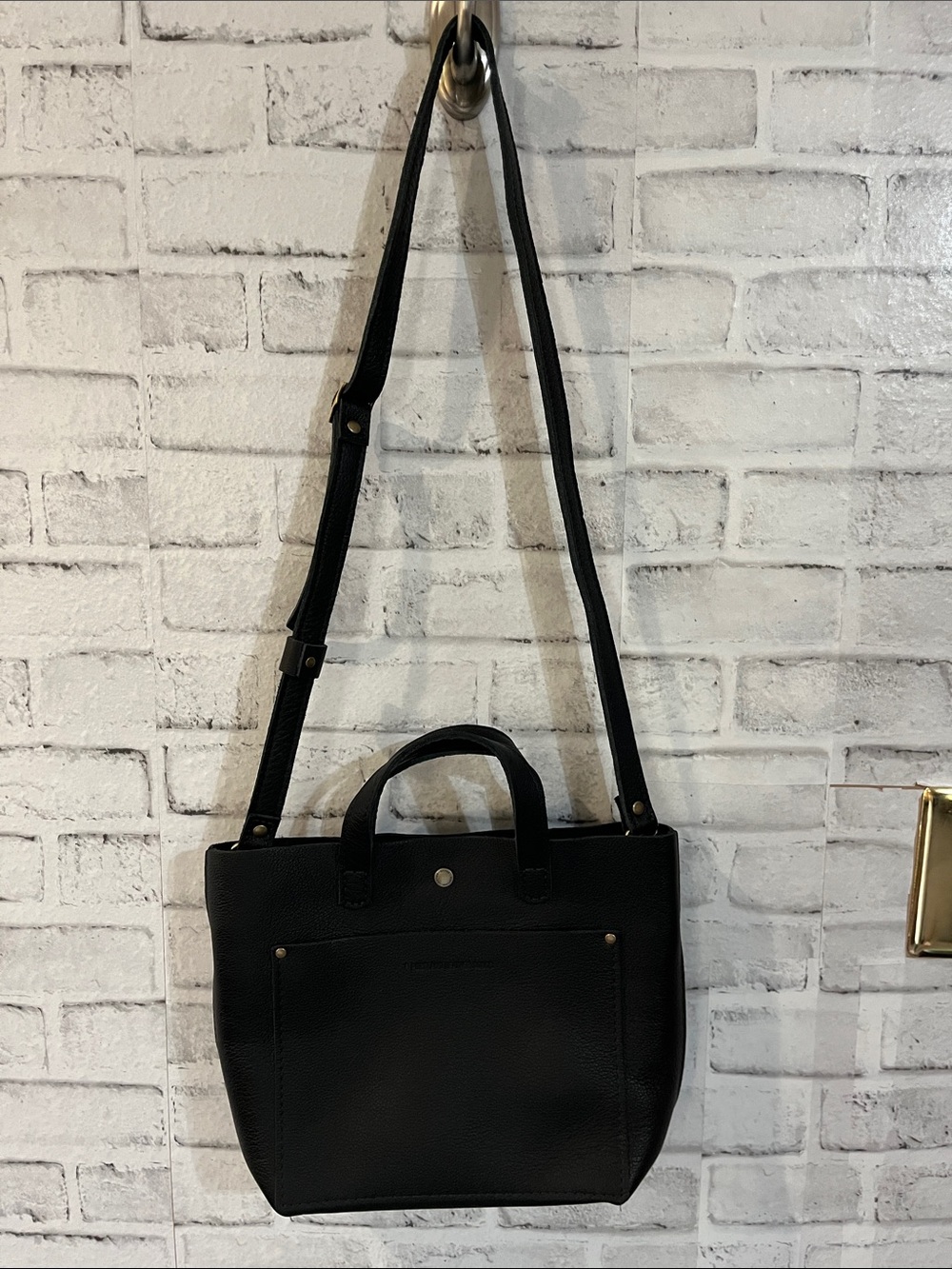 Portland leather goods black crossbody tote - Picture 2 of 5